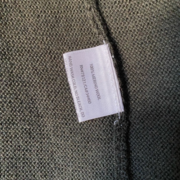 Eileen Fisher Deep Olive Wool Open Cardigan - Picture 4 of 7